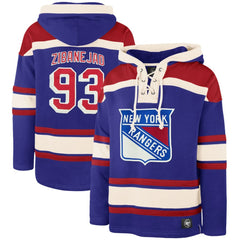 Mika Zibanejad New York Rangers '47 Player Name & Number Lacer Pullover Hoodie - NHL Hoodies