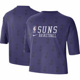 Purple Phoenix Suns Women's Allover NBA Logo Boxy T-Shirt | NBA