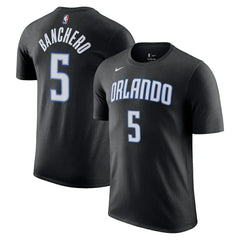 Black Paolo Banchero Orlando Magic Icon 2022/23 Name & Number T-Shirt | NBA