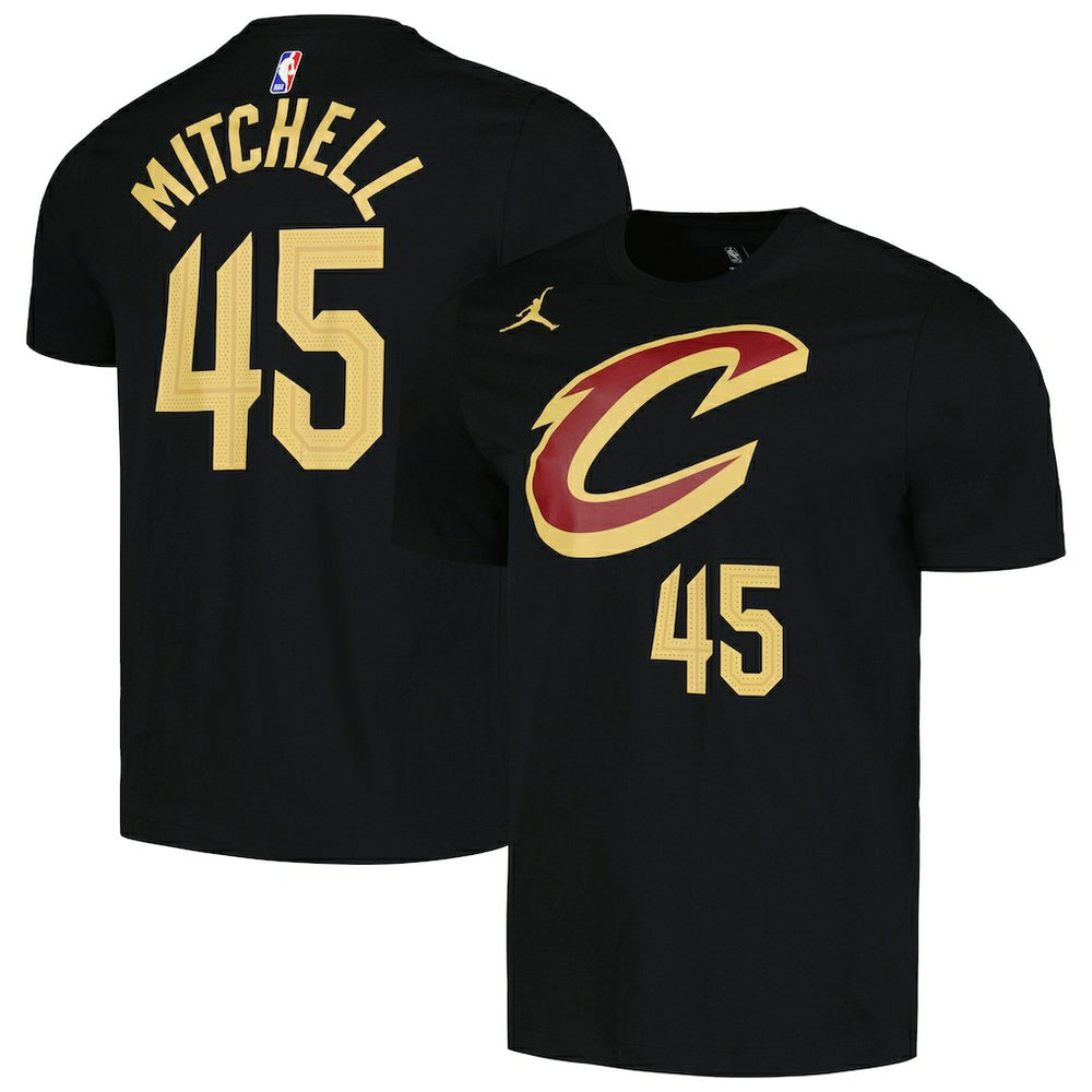 Black Donovan Mitchell Cleveland Cavaliers Jordan Brand 2022/23 Statement Edition Name & Number T-Shirt sale | NBA
