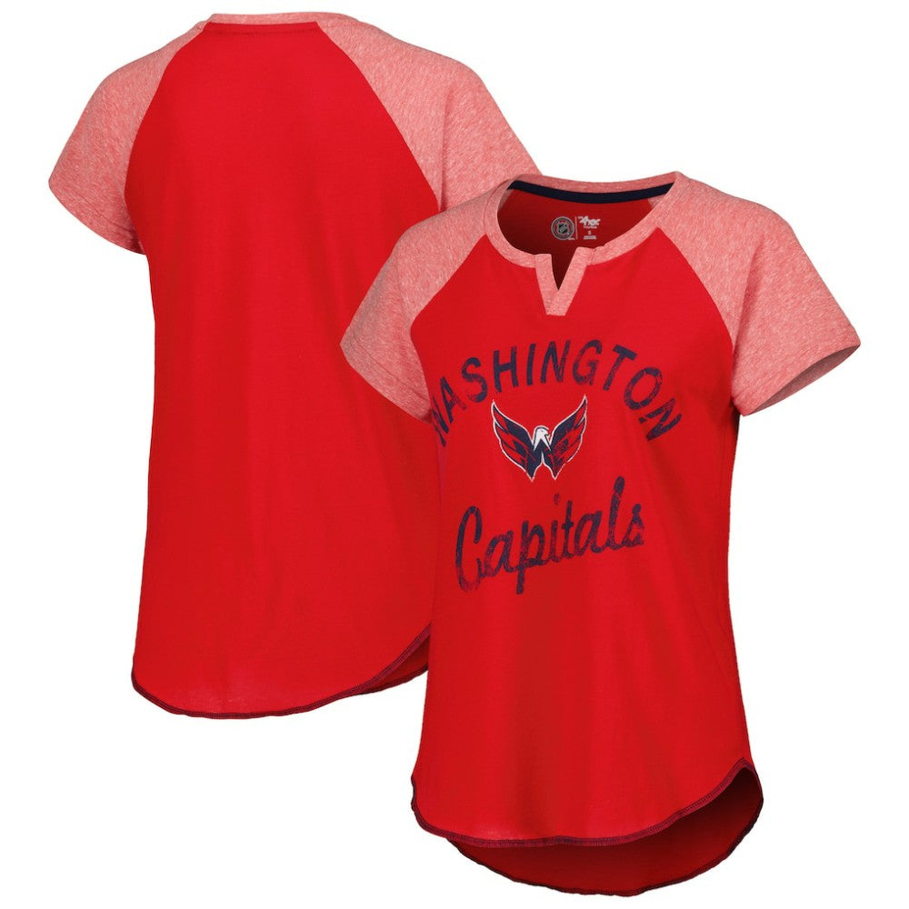 Washington Capitals Starter Women's Grand Slam Raglan Notch Neck T-Shirt - NHL T-shirts