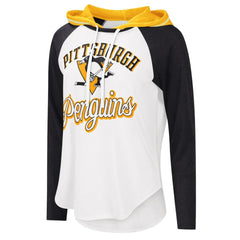 Pittsburgh Penguins G-III 4Her by Carl Banks Women's MVP Raglan Lightweight Hooded T-Shirt - NHL T-shirts