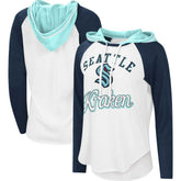 Seattle Kraken G-III 4Her by Carl Banks Women's MVP Raglan Lightweight Hooded T-Shirt - NHL T-shirts