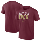 Wine Cleveland Cavaliers Best Dad Ever Logo T-Shirt sale | NBA
