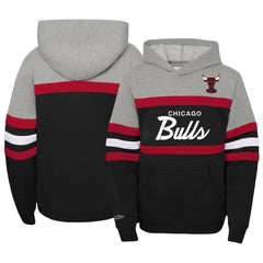 Black/Heather Gray Chicago Bulls Youth Hardwood Classics Head Coach Pullover Hoodie | NBA