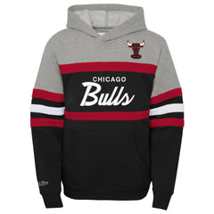 Black/Heather Gray Chicago Bulls Youth Hardwood Classics Head Coach Pullover Hoodie | NBA