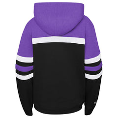 Purple/Heather Gray Toronto Raptors Youth Hardwood Classics Head Coach Pullover Hoodie | NBA