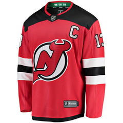 Nico Hischier New Jersey Devils Fanatics Captain Patch Home Breakaway Jersey - NHL Jerseys