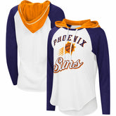 White Phoenix Suns G-III 4Her by Carl Banks Women's MVP Raglan Hoodie Long Sleeve T-Shirt | NBA