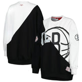 Black/White Brooklyn Nets Tommy Jeans Women's Ariel Pullover Sweatshirt | NBA