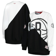 Black/White Brooklyn Nets Tommy Jeans Women's Ariel Pullover Sweatshirt | NBA