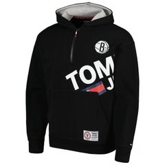 Black Brooklyn Nets Tommy Jeans Bernard Half-Zip Hoodie | NBA