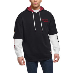 Black/White Miami Heat Tommy Jeans Matthew 2-In-1 T-Shirt & Hoodie Combo Set | NBA