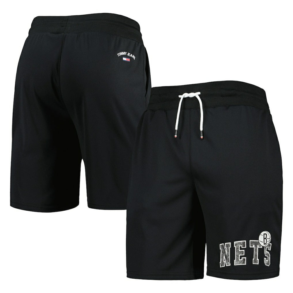 Black Brooklyn Nets Tommy Jeans Mike Mesh Basketball Shorts | NBA