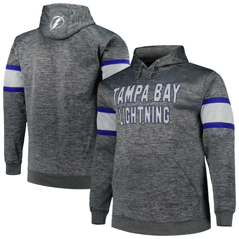 Tampa Bay Lightning Big & Tall Stripe Pullover Hoodie - NHL Hoodies