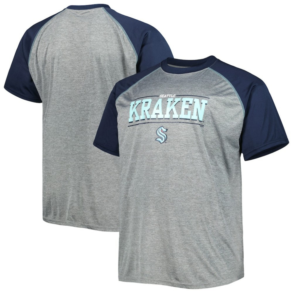 Seattle Kraken Big & Tall Logo Raglan T-Shirt - NHL T-shirts