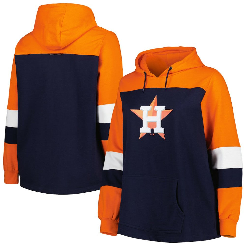 Houston Astros Women's Plus Size Colorblock Pullover Hoodie - MLB Hoodies