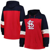 St. Louis Cardinals Women's Plus Size Colorblock Pullover Hoodie - MLB Hoodies