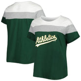 Athletics Women's Plus Size Colorblock T-Shirt - MLB T-shirts