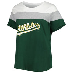 Athletics Women's Plus Size Colorblock T-Shirt - MLB T-shirts