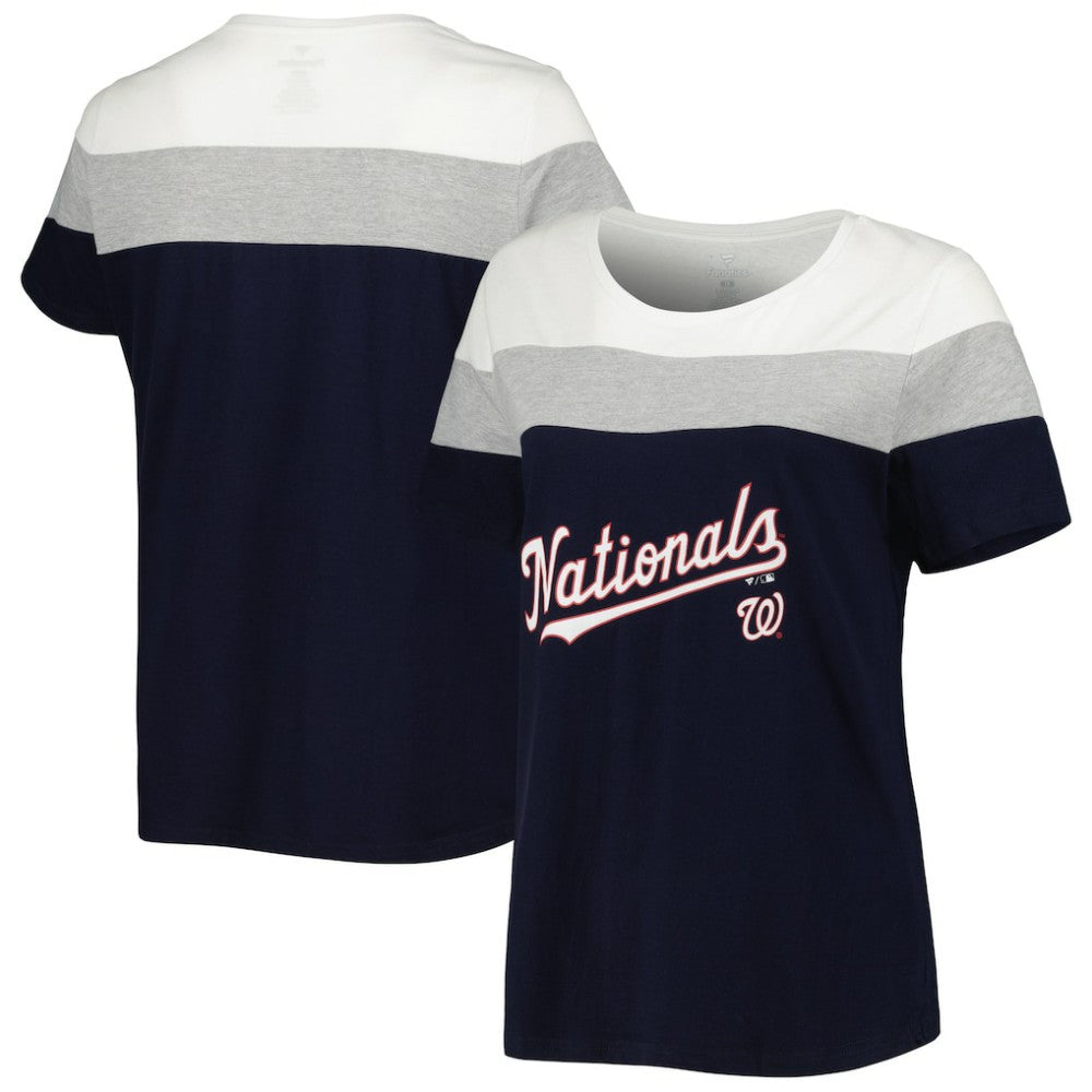 Washington Nationals Women's Plus Size Colorblock T-Shirt - MLB T-shirts