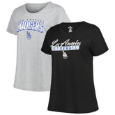Los Angeles Dodgers Profile Women's Plus Size T-Shirt Combo Pack - MLB T-shirts