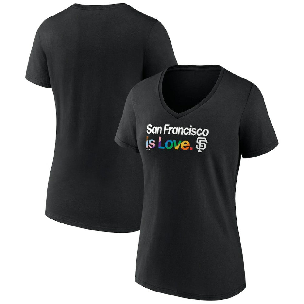 San Francisco Giants Profile Women's Plus Size Pride V-Neck T-Shirt - MLB T-shirts
