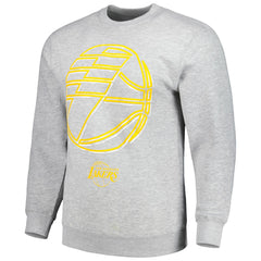 Heather Gray Los Angeles Lakers Stadium Essentials Unisex Element Logo Pop Pullover Sweatshirt | NBA