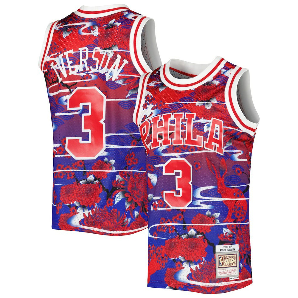 Red Allen Iverson Philadelphia 76ers 1996/97 Hardwood Classics Lunar New Year Swingman Jersey | NBA