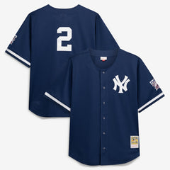 Derek Jeter New York Yankees Mitchell & Ness Cooperstown Collection Mesh Batting Practice Button-Up Jersey - MLB Jerseys