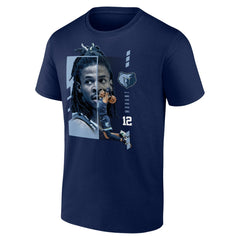 Navy Ja Morant Memphis Grizzlies Jump Pass T-Shirt | NBA