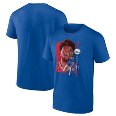 Royal Joel Embiid Philadelphia 76ers Player Name & Number Jump Pass T-shirt | NBA