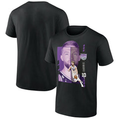 Black Domantas Sabonis Sacramento Kings Jump Pass T-Shirt | NBA