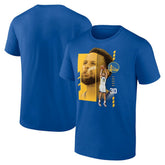 Royal Stephen Curry Golden State Warriors Player Name & Number Jump Pass T-shirt sale | NBA