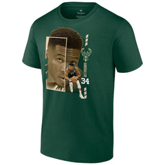 Green Giannis Antetokounmpo Milwaukee Bucks Jump Pass T-Shirt | NBA