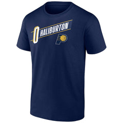 Navy Tyrese Haliburton Indiana Pacers Full-Court Press Name & Number T-Shirt | NBA
