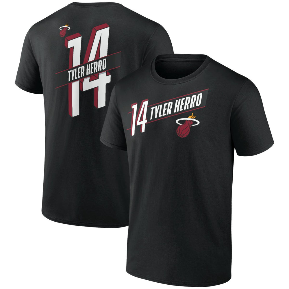 Black Tyler Herro Miami Heat Full-Court Press Name & Number T-Shirt | NBA