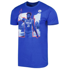 Royal Joel Embiid Philadelphia 76ers Stadium Essentials Unisex Player Skyline T-Shirt | NBA
