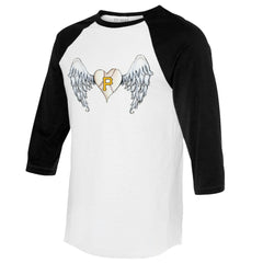 Pittsburgh Pirates Tiny Turnip Women's Angel Wings 3/4-Sleeve Raglan T-Shirt - MLB T-shirts