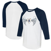 Detroit Tigers Tiny Turnip Women's Angel Wings 3/4-Sleeve Raglan T-Shirt - MLB T-shirts