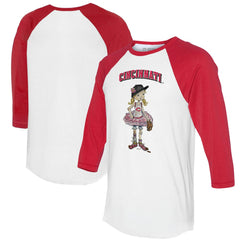 Cincinnati Reds Tiny Turnip Women's Babes 3/4-Sleeve Raglan T-Shirt - MLB T-shirts