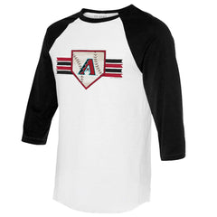 Arizona Diamondbacks Tiny Turnip Women's Base Stripe 3/4-Sleeve Raglan T-Shirt - MLB T-shirts