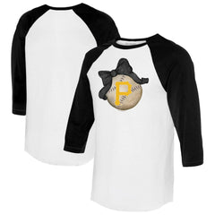 Pittsburgh Pirates Tiny Turnip Women's Baseball Bow 3/4-Sleeve Raglan T-Shirt - MLB T-shirts