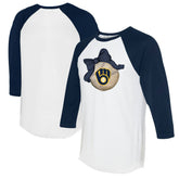 Milwaukee Brewers Tiny Turnip Women's Baseball Bow 3/4-Sleeve Raglan T-Shirt - MLB T-shirts