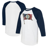 Seattle Mariners Tiny Turnip Women's Baseball Flag 3/4-Sleeve Raglan T-Shirt - MLB T-shirts