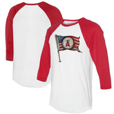 Los Angeles Angels Tiny Turnip Women's Baseball Flag 3/4-Sleeve Raglan T-Shirt - MLB T-shirts