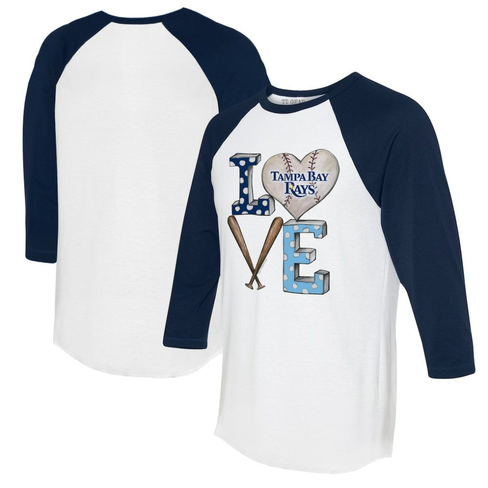 Tampa Bay Rays Tiny Turnip Women's Baseball Love Raglan 3/4-Sleeve T-Shirt - MLB T-shirts