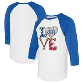 Chicago Cubs Tiny Turnip Women's Baseball Love Raglan 3/4-Sleeve T-Shirt - MLB T-shirts