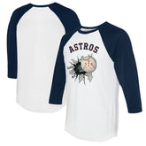 Houston Astros Tiny Turnip Women's Baseball Tear 3/4-Sleeve Raglan T-Shirt - MLB T-shirts