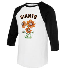 San Francisco Giants Tiny Turnip Women's Blooming Baseballs 3/4-Sleeve Raglan T-Shirt - MLB T-shirts